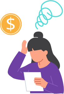 woman worrying about money